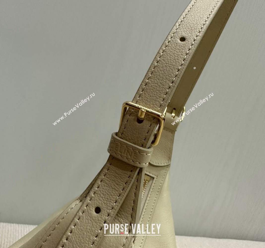 Celine Small Heloise Hobo Bag in Supple Calfskin Light Stone Grey 2024 117253 (BL-240716005)