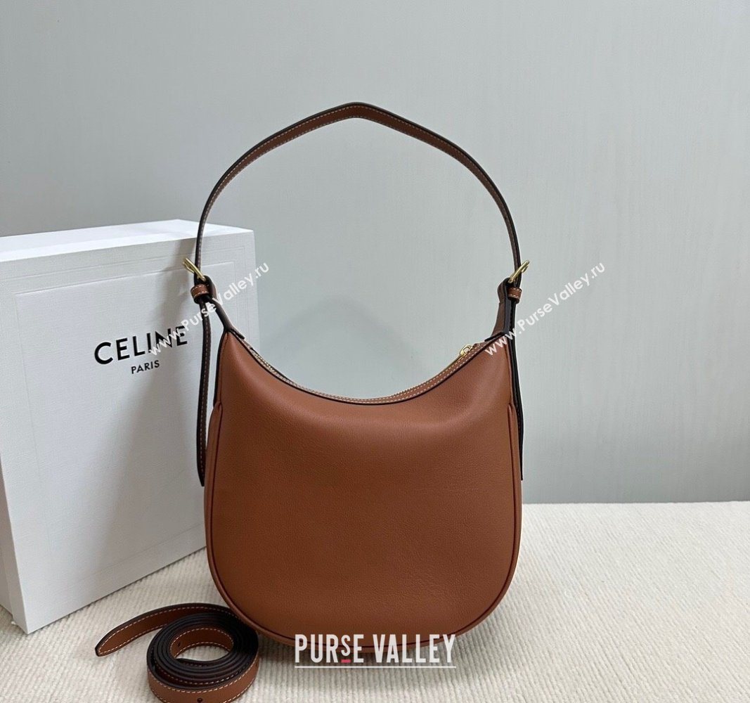 Celine Small Heloise Hobo Bag in Supple Calfskin Brown 2024 117253 (BL-240716006)