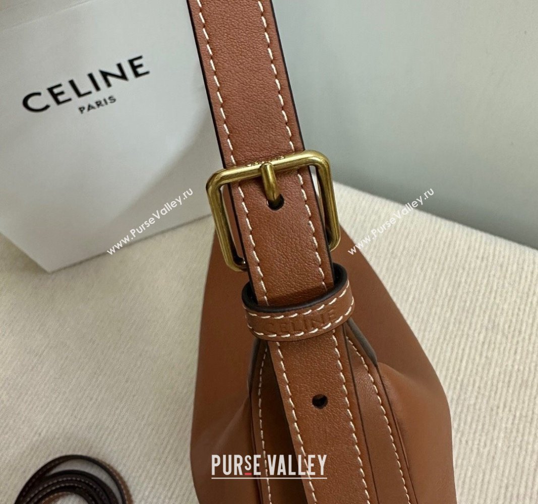 Celine Small Heloise Hobo Bag in Supple Calfskin Brown 2024 117253 (BL-240716006)