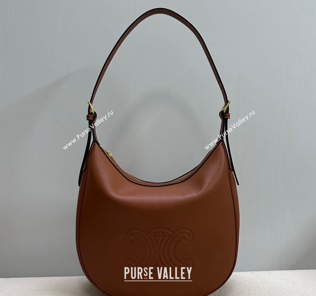 Celine Medium Heloise Hobo Bag in Supple Calfskin Brown 2024 114713 (BL-240716010)