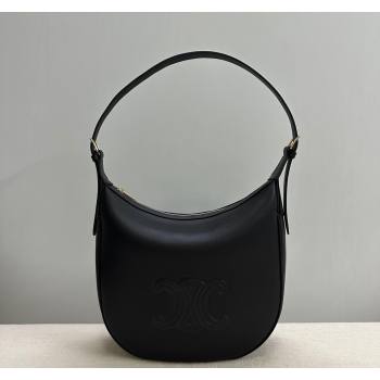 Celine Medium Heloise Hobo Bag in Supple Calfskin Black 2024 114713 (BL-240716011)