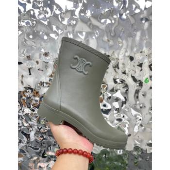 Celine Ankle Rain Boots in Rubber with Logo Green 2024 071902 (KL-240719082)