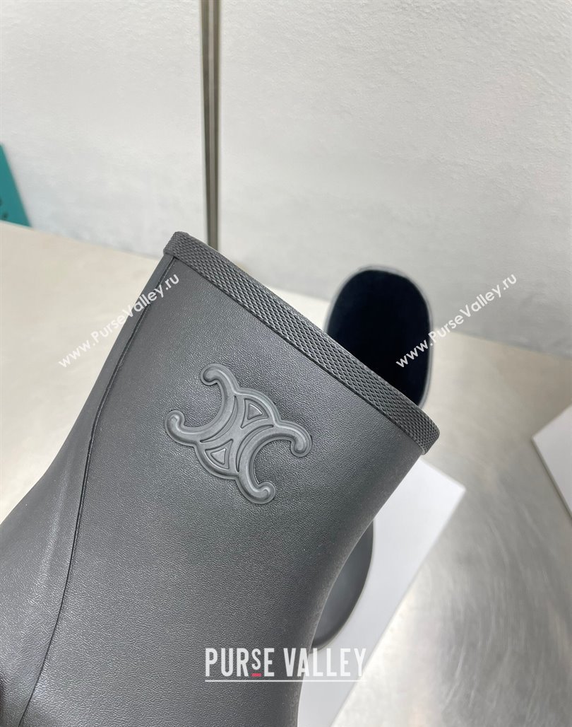 Celine Ankle Rain Boots in Rubber with Logo Black 2024 071902 (KL-240719083)