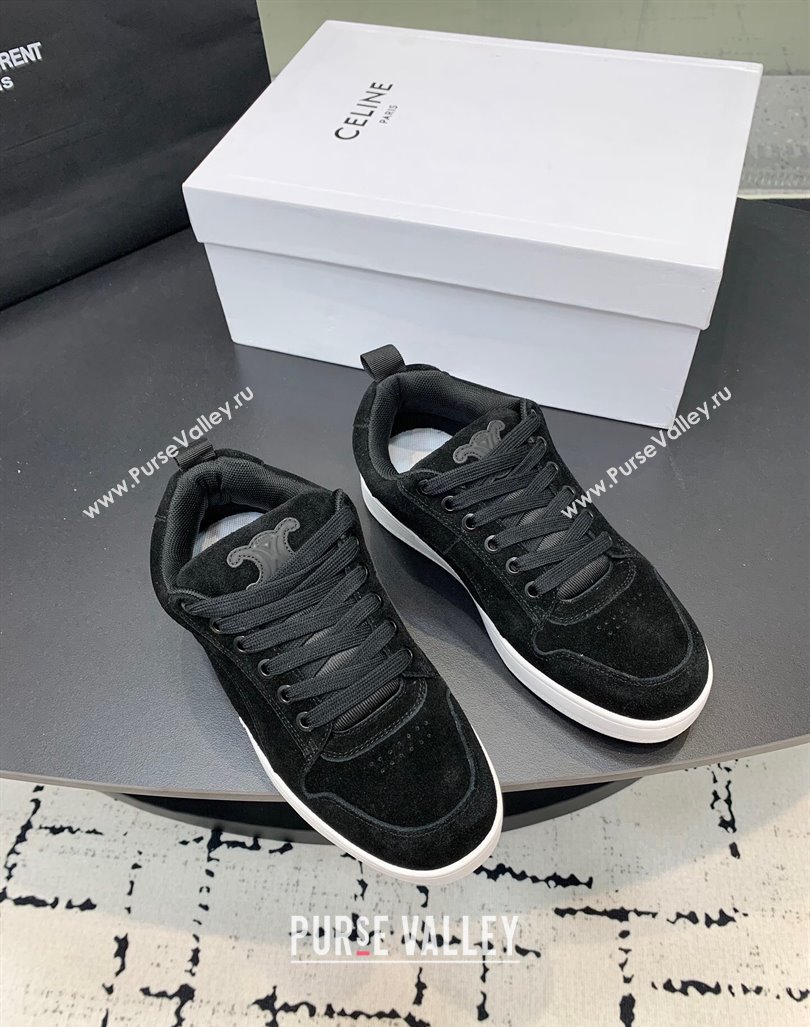 Celine Trainer Suede Low Sneakers Black 2024 0813 (KER-240813020)