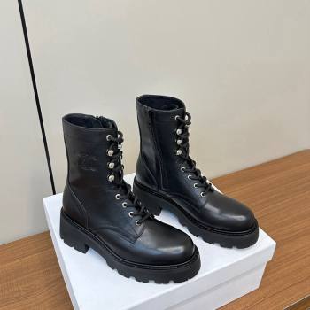 Celine Triomphe Rangers Mid Lace-up Boots 5cm in Calfskin Black 2024 071903 (MD-240813024)