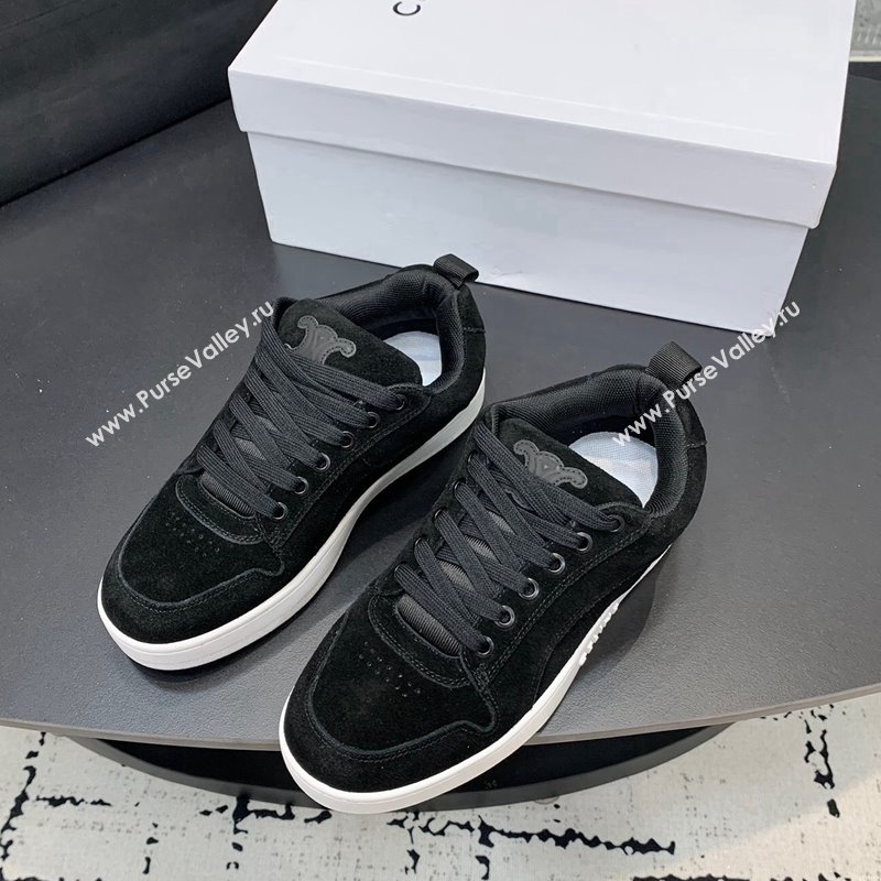 Celine Trainer Suede Low Sneakers Black 2024 0813 (KER-240813020)