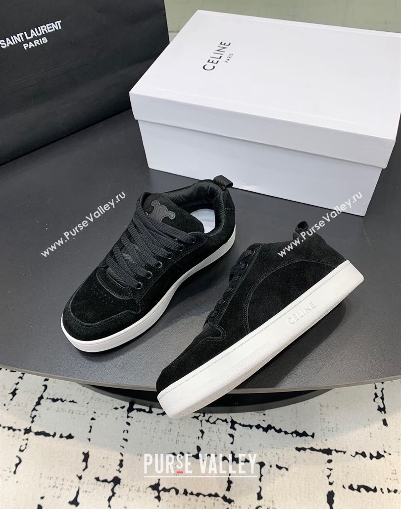 Celine Trainer Suede Low Sneakers Black 2024 0813 (KER-240813020)