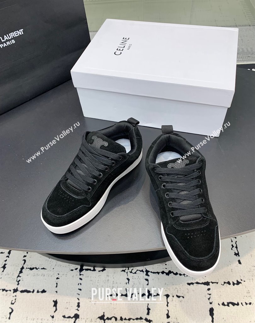 Celine Trainer Suede Low Sneakers Black 2024 0813 (KER-240813020)