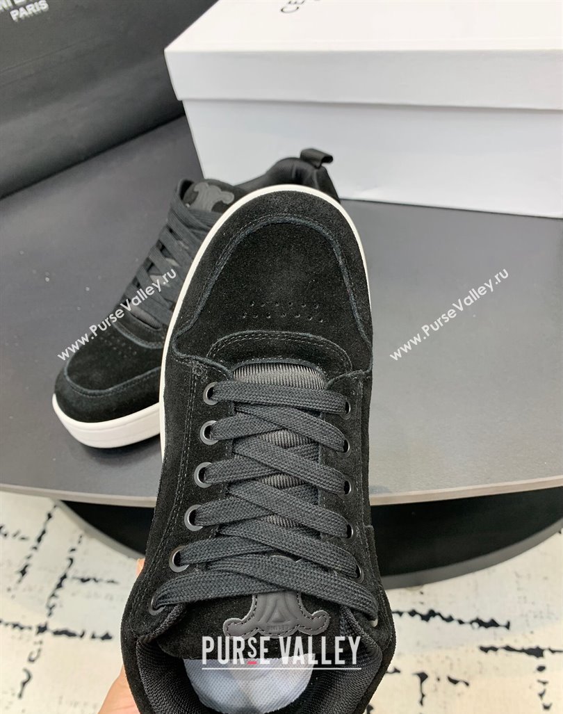 Celine Trainer Suede Low Sneakers Black 2024 0813 (KER-240813020)