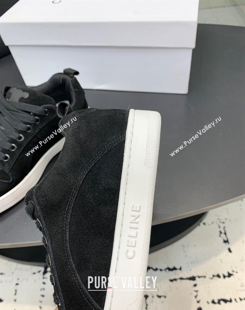 Celine Trainer Suede Low Sneakers Black 2024 0813 (KER-240813020)