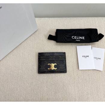 Celine Card Holder Wallet in Triomphe Canvas Brown 2024 10L832 (BL-240827109)