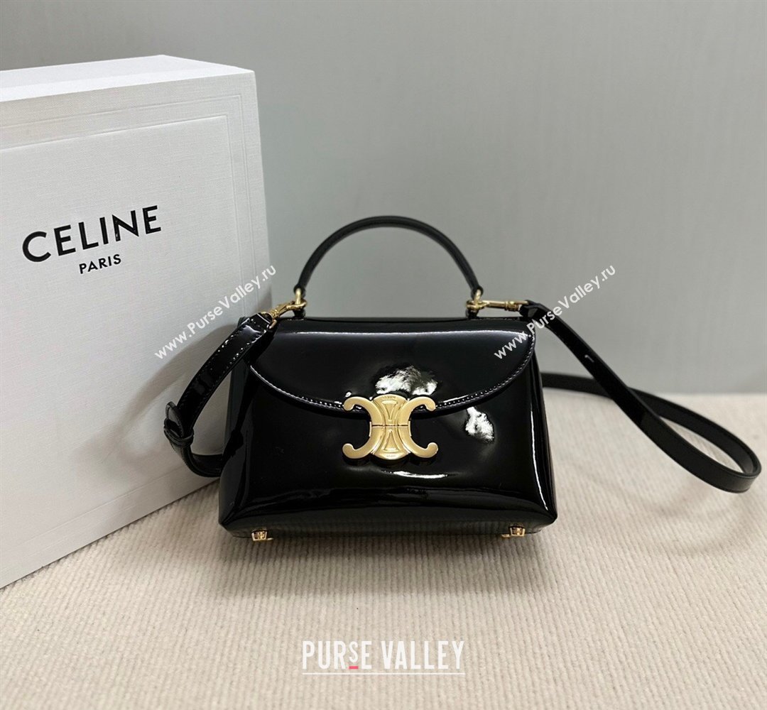 Celine Teen Nino Bag in Patent Calfskin Black 2026 118113 (BL-260411019)