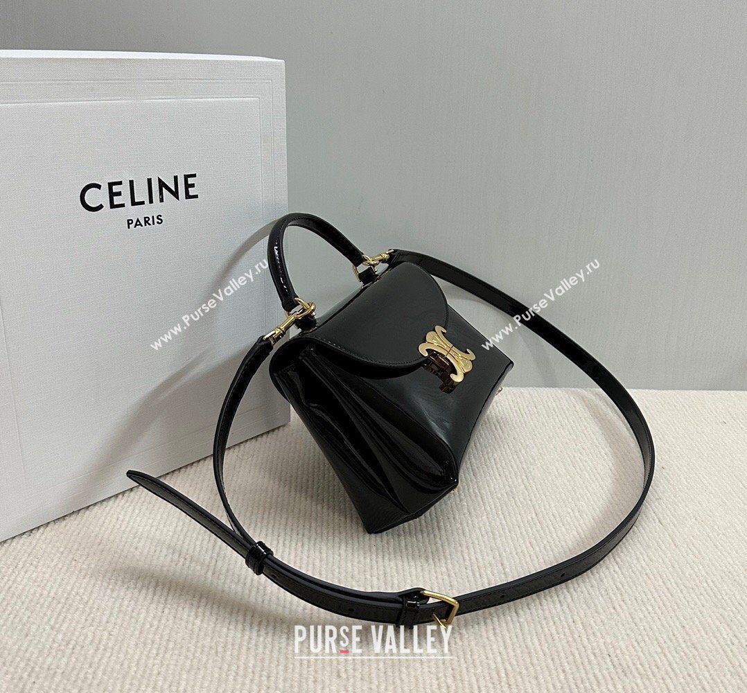 Celine Teen Nino Bag in Patent Calfskin Black 2026 118113 (BL-260411019)