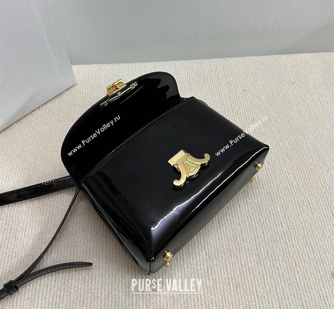 Celine Teen Nino Bag in Patent Calfskin Black 2026 118113 (BL-260411019)