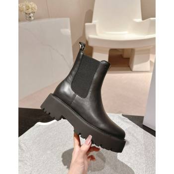 Celine Calfskin Platform Ankle Boots 5cm Black 2024 CE101102 (MD-241011120)