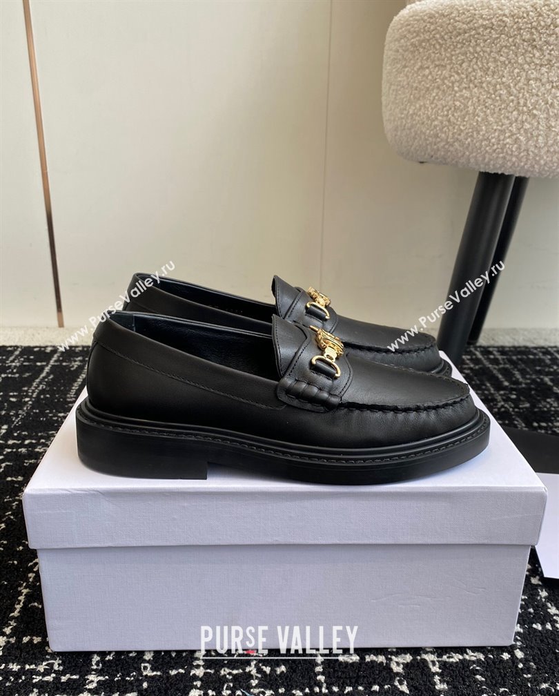 Celine Luco Triomphe Chain Loafers in Calfskin Leather Black 2024 (SS-241112080)