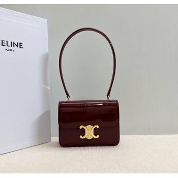 Celine Teen Garance Shoulder Bag in Patent Calfskin Burgundy 2024 118053 (BL-241212010)