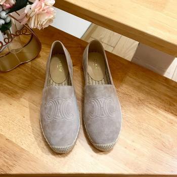 Celine Suede Logo Espadrilles Flats Grey 2024 1223 (KL-241223090)