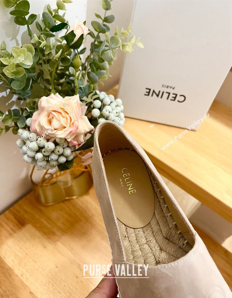 Celine Suede Logo Espadrilles Flats Grey 2024 1223 (KL-241223090)