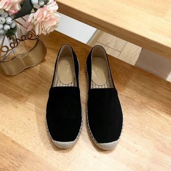 Celine Suede Logo Espadrilles Flats Black 2024 1223 (KL-241223091)