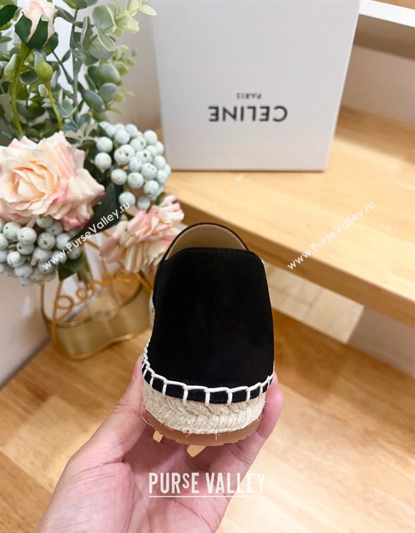 Celine Suede Logo Espadrilles Flats Black 2024 1223 (KL-241223091)