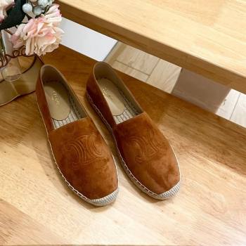 Celine Suede Logo Espadrilles Flats Brown 2024 1223 (KL-241223092)