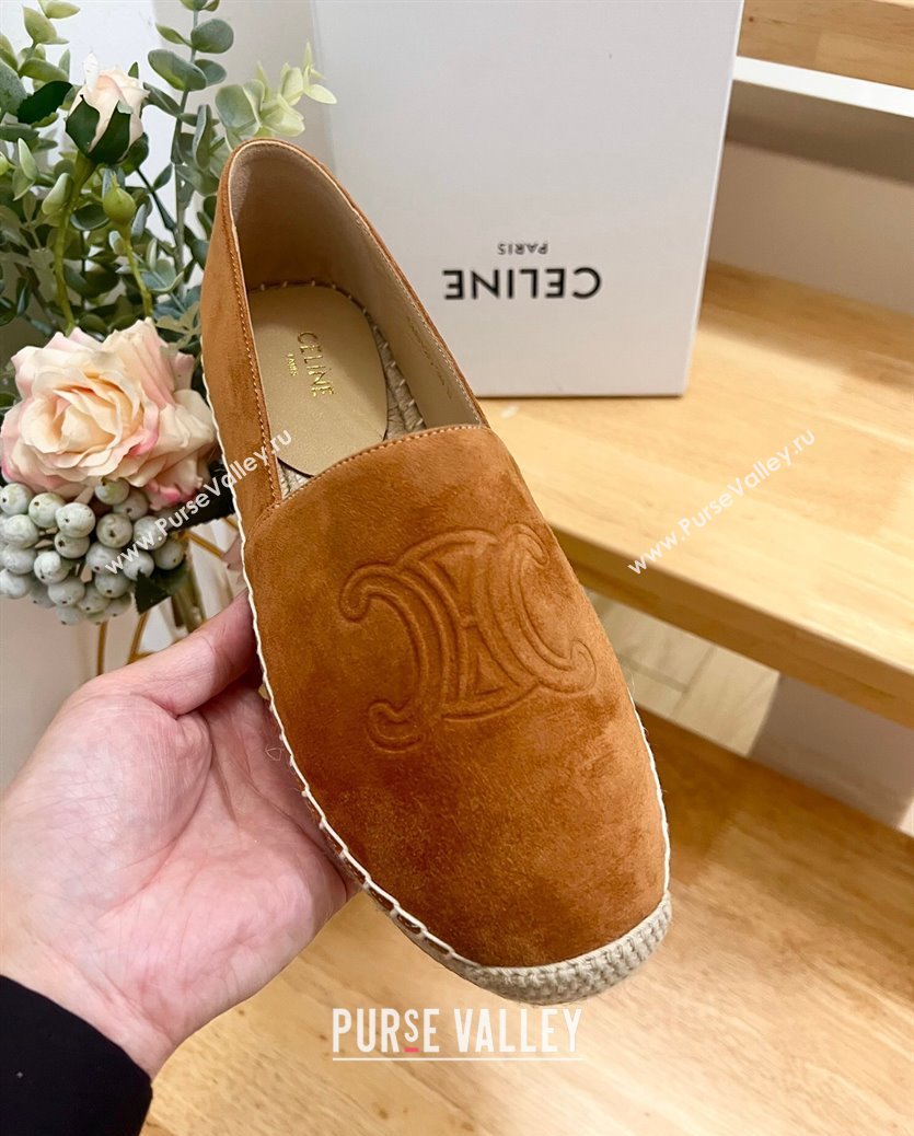 Celine Suede Logo Espadrilles Flats Brown 2024 1223 (KL-241223092)