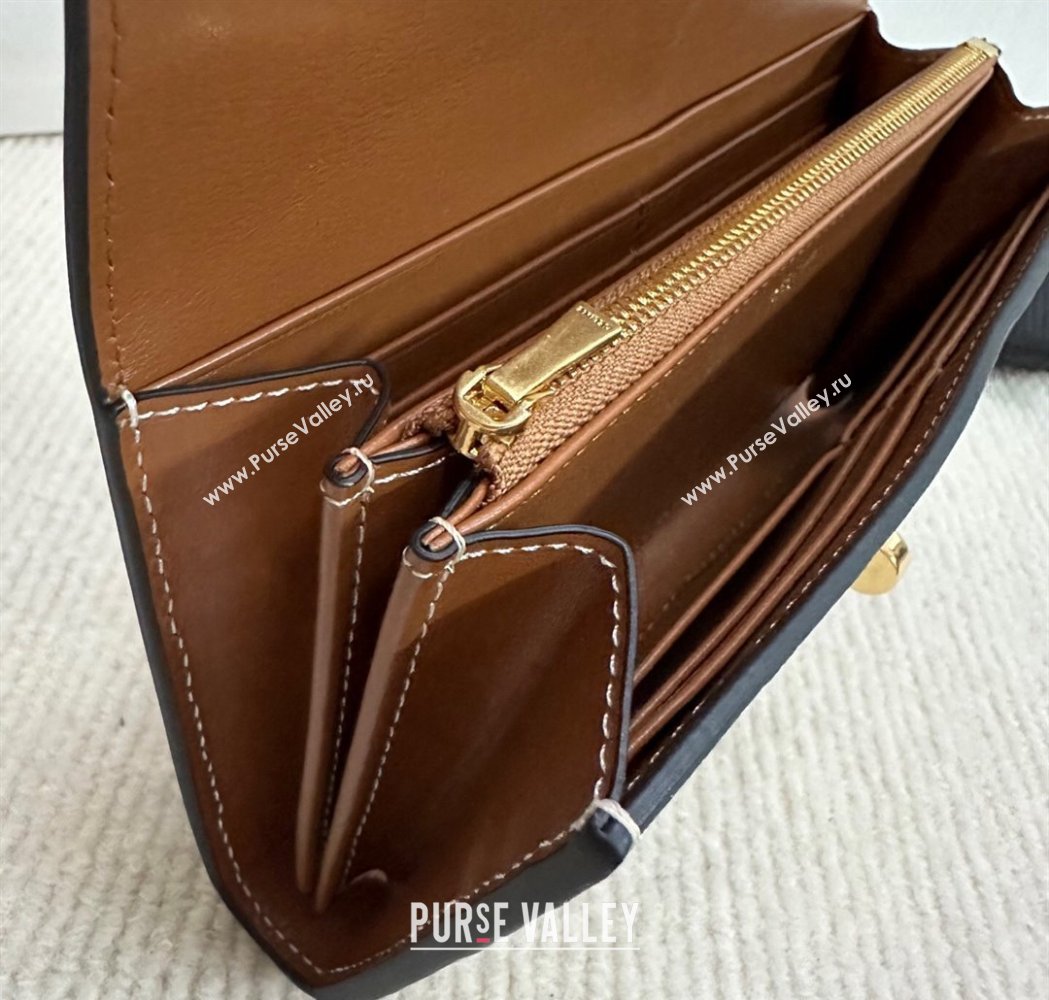 Celine Large Wallet 16 in Satinated Calfskin Brown 2025 10M033 (BL-250210056)