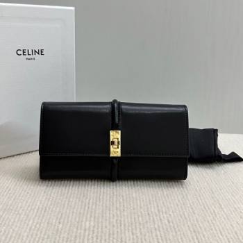 Celine Large Wallet 16 in Satinated Calfskin Black 2025 10M033 (BL-250210057)