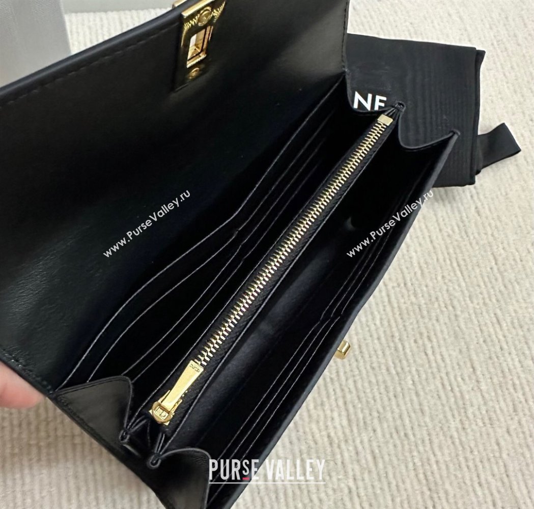 Celine Large Wallet 16 in Satinated Calfskin Black 2025 10M033 (BL-250210057)