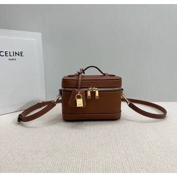 Celine Vanity Bag in Natural Calfskin Tan Brown 2025 119463 (BL-250210052)
