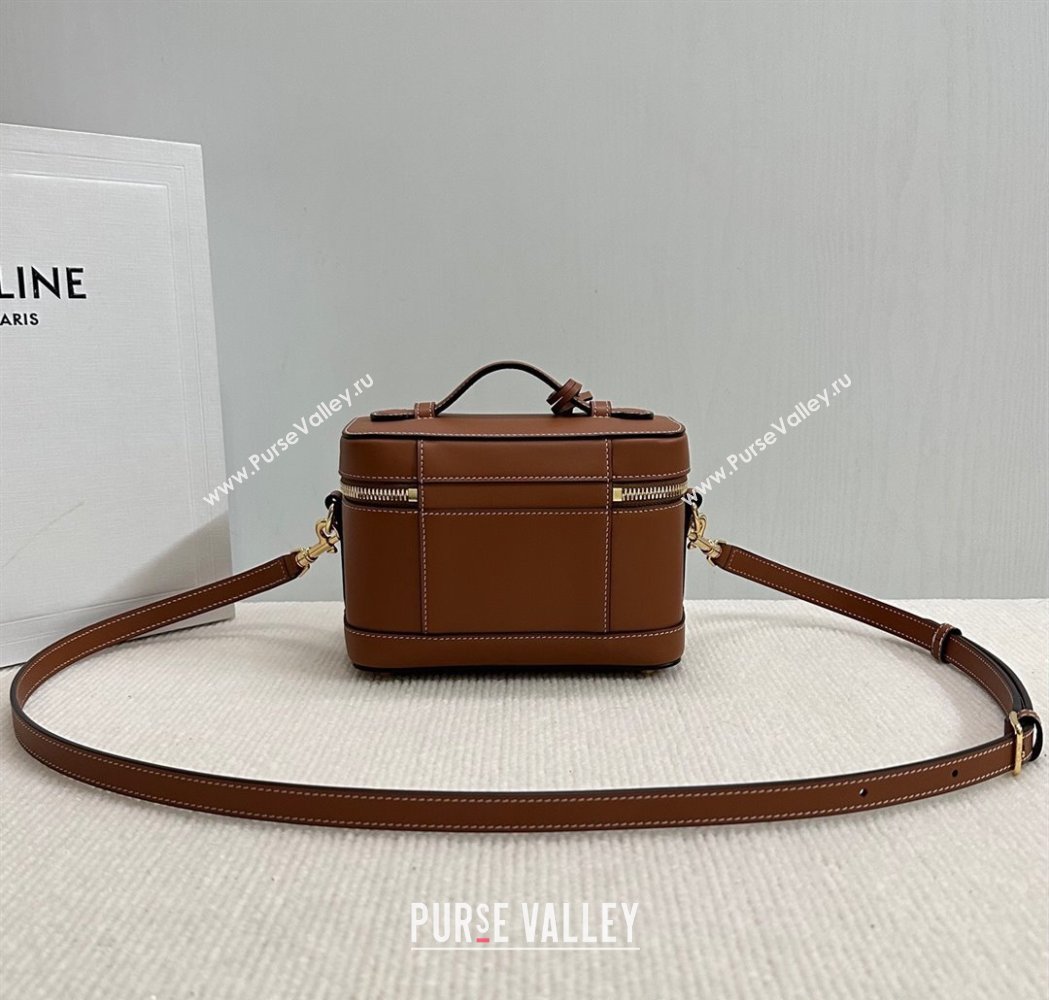 Celine Vanity Bag in Natural Calfskin Tan Brown 2025 119463 (BL-250210052)