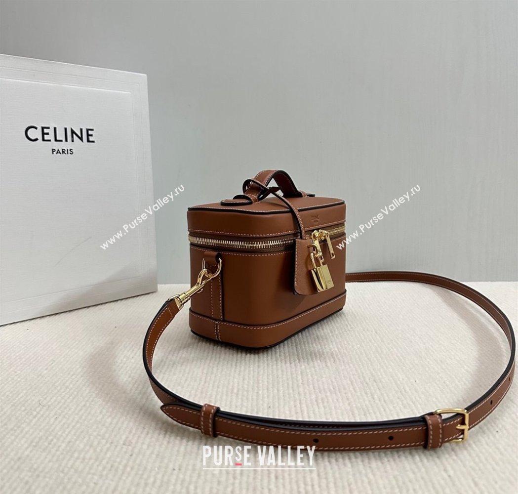 Celine Vanity Bag in Natural Calfskin Tan Brown 2025 119463 (BL-250210052)