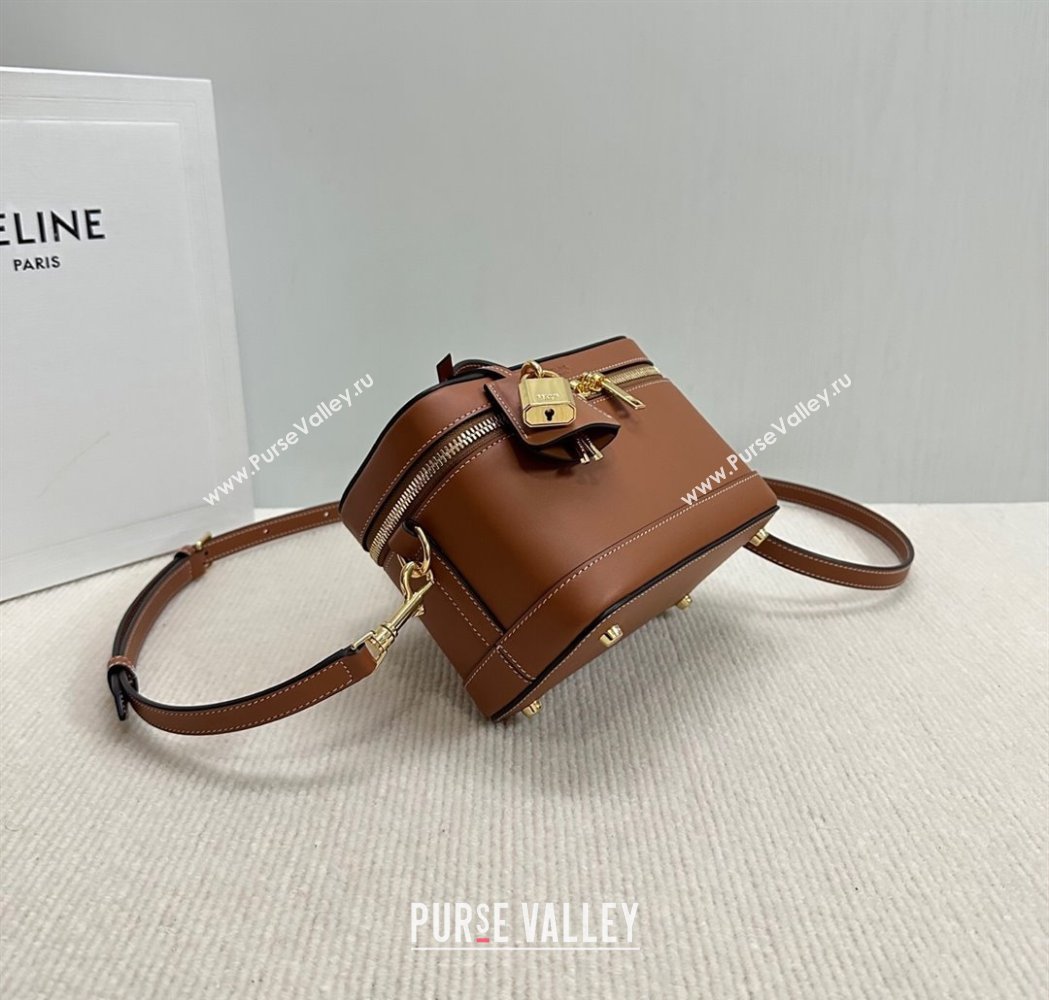 Celine Vanity Bag in Natural Calfskin Tan Brown 2025 119463 (BL-250210052)