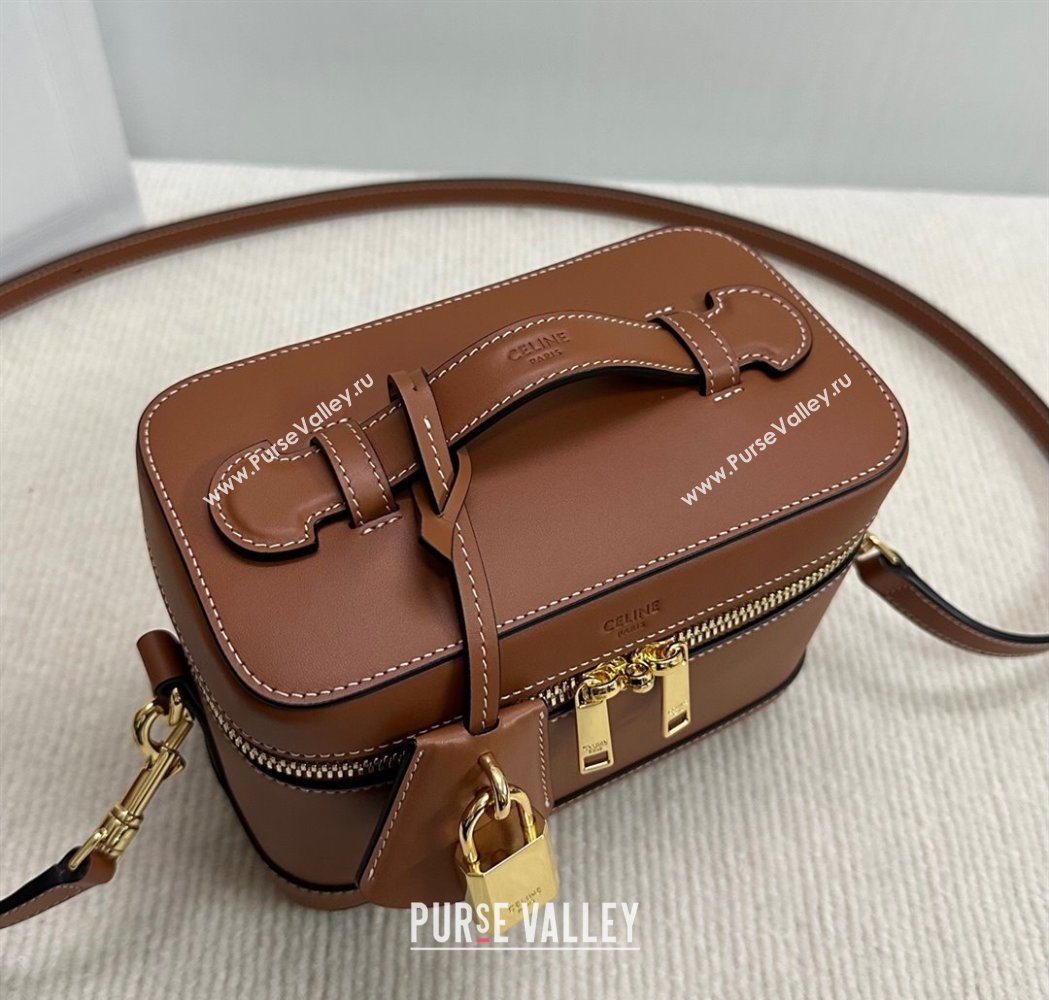 Celine Vanity Bag in Natural Calfskin Tan Brown 2025 119463 (BL-250210052)