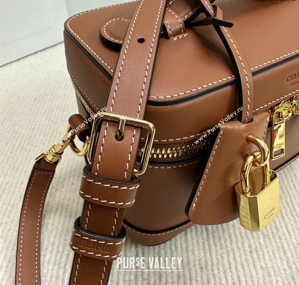 Celine Vanity Bag in Natural Calfskin Tan Brown 2025 119463 (BL-250210052)