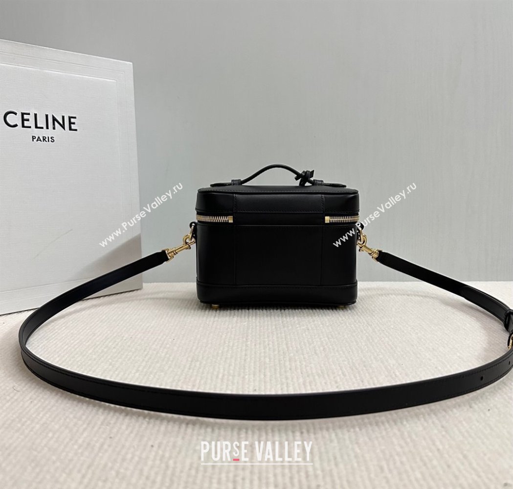Celine Vanity Bag in Natural Calfskin Black 2025 119463 (BL-250210053)