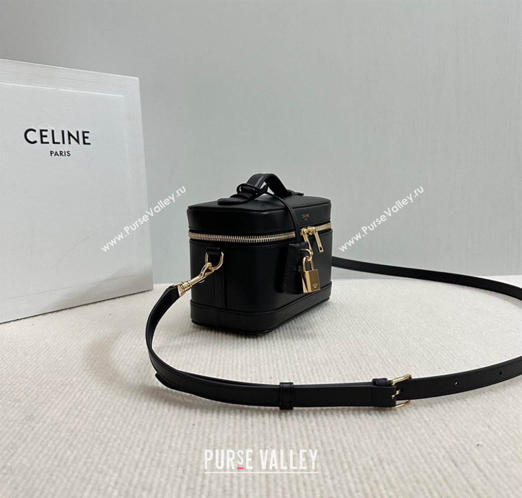 Celine Vanity Bag in Natural Calfskin Black 2025 119463 (BL-250210053)