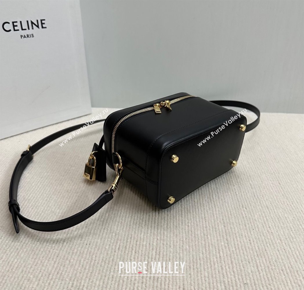 Celine Vanity Bag in Natural Calfskin Black 2025 119463 (BL-250210053)