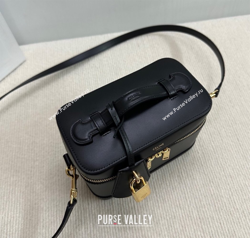 Celine Vanity Bag in Natural Calfskin Black 2025 119463 (BL-250210053)