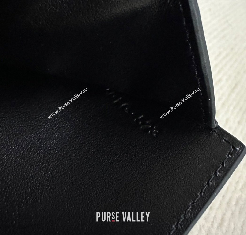 Celine Small Trifold Wallet 16 in Satinated Calfskin Black 2025 10F523 (BL-250210055)