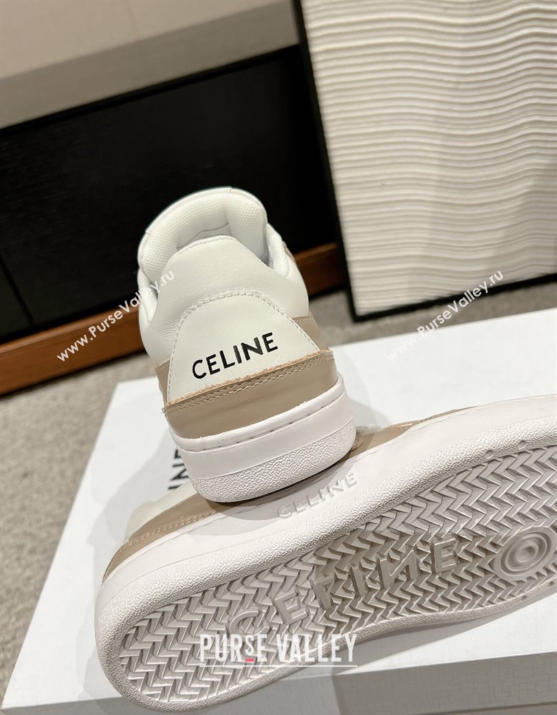 Celine Block Low-top Sneakers with Triomphe in Calfskin Beige 2025 (SS-250220016)