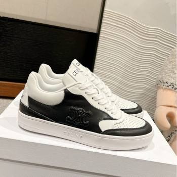 Celine Block Low-top Sneakers with Triomphe in Calfskin White/Black 2025 (SS-250220018)
