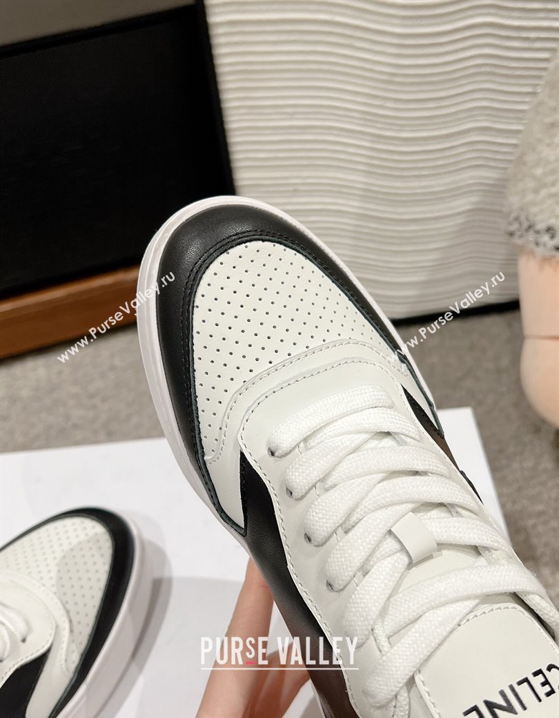 Celine Block Low-top Sneakers with Triomphe in Calfskin White/Black 2025 (SS-250220018)