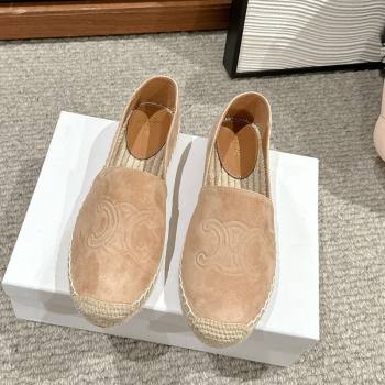 Celine Espadrilles Flats with Triomphe in Suede Beige 2025 0220 (SS-250220020)