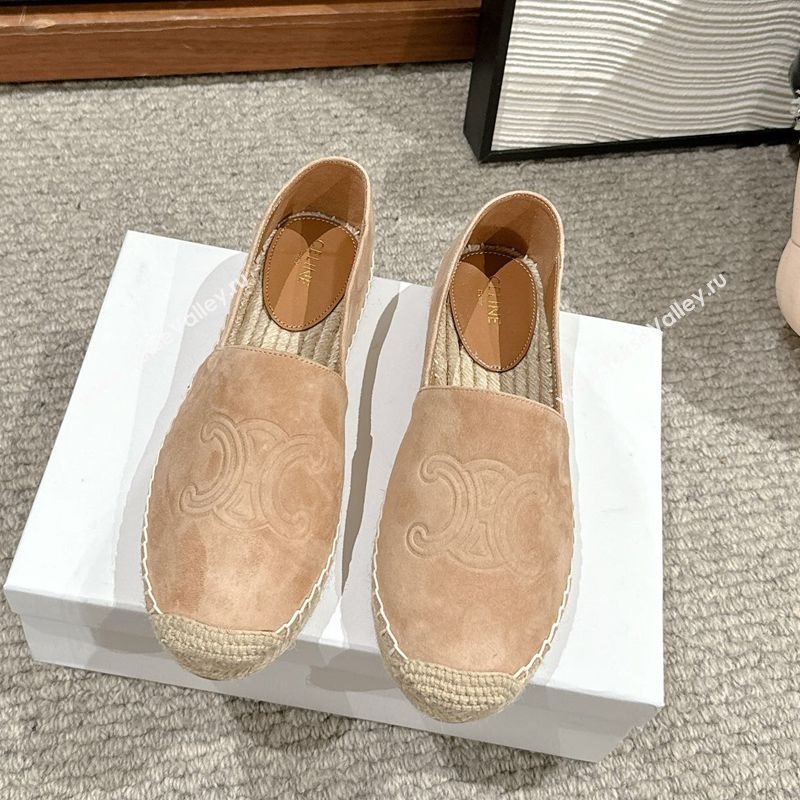 Celine Espadrilles Flats with Triomphe in Suede Beige 2025 0220 (SS-250220020)