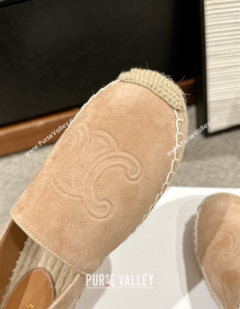 Celine Espadrilles Flats with Triomphe in Suede Beige 2025 0220 (SS-250220020)