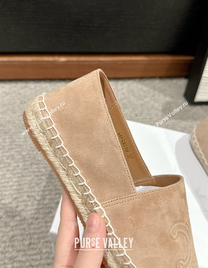 Celine Espadrilles Flats with Triomphe in Suede Beige 2025 0220 (SS-250220020)