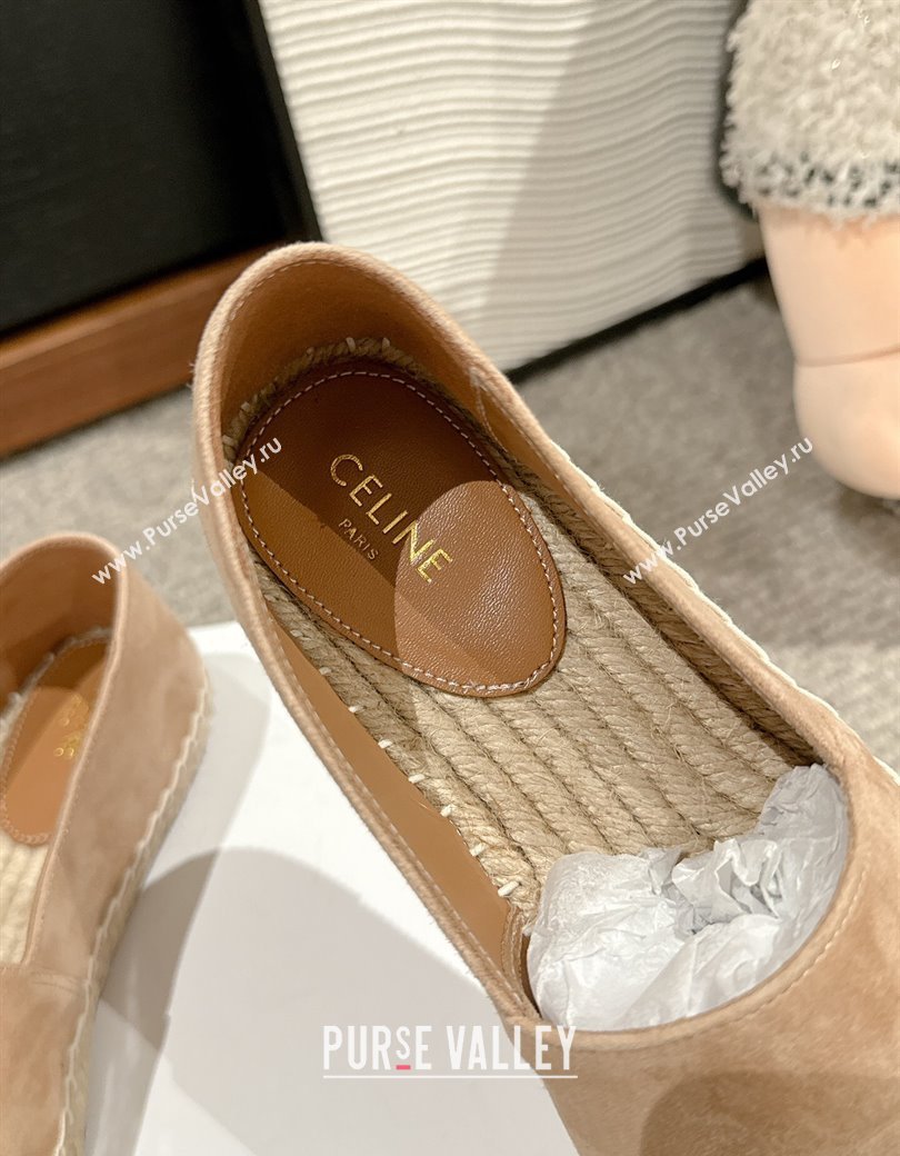 Celine Espadrilles Flats with Triomphe in Suede Beige 2025 0220 (SS-250220020)