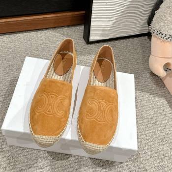Celine Espadrilles Flats with Triomphe in Suede Apricot 2025 0220 (SS-250220021)